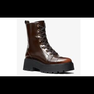 Michael Kors Dark Brown Combat Boots